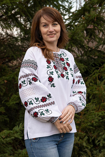 Вышиванка женская льняная, белая топ Киев - изображение 6