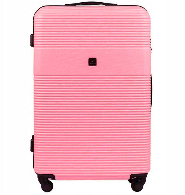 Валіза пластикова WINGS 5398 велика 75 см рожева Київ - фото 3