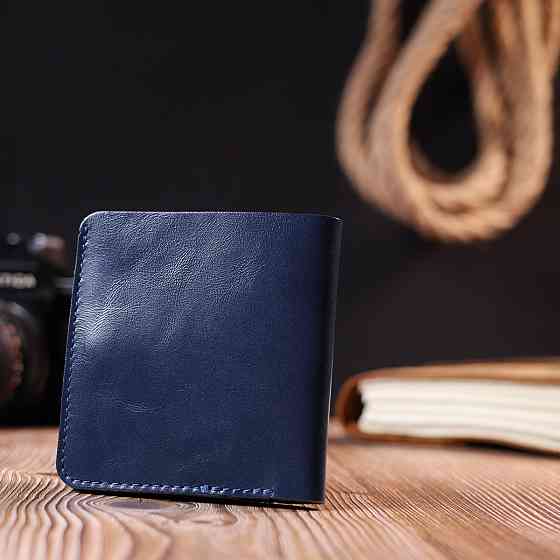 Зручне портмоне із натуральної шкіри Синій (SHVIGEL) Київ