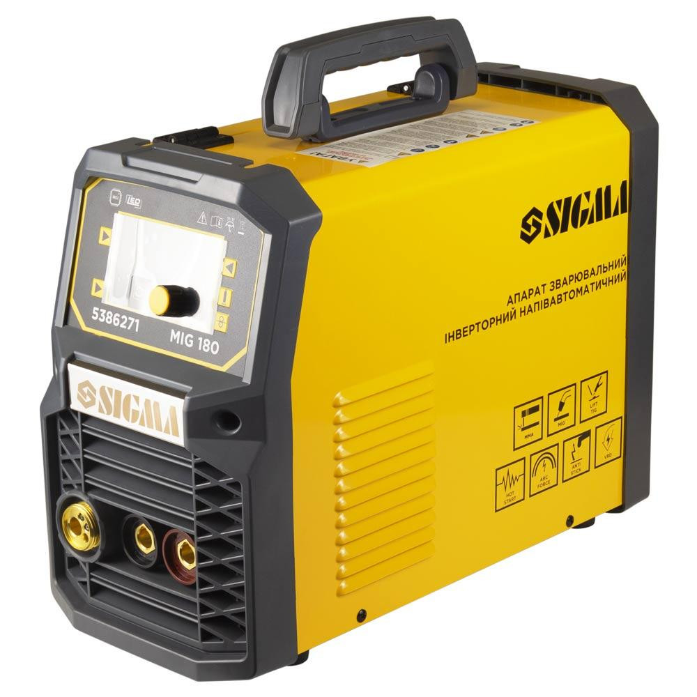 Аппарат сварочный инверторный полуавтомат МIG/MMA-180А электрод 5мм проволока 0.8-1мм LED SIGMA (5386271) Киев - изображение 1