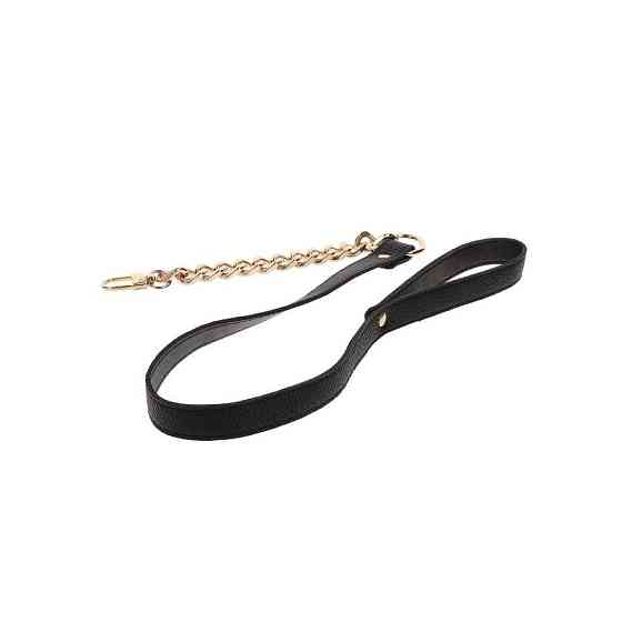 Повідець ланцюг із петлею зі штучної шкіри Statement Leash золотистий, 75 см Sex Aura Київ