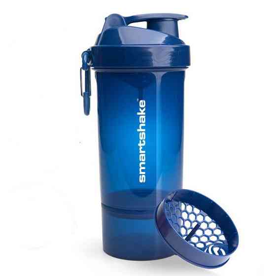 Шейкер спортивный SmartShake Original2GO One 800 мл Navy Blue с отсеком для добавок и карабином Киев