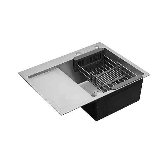 Кухонная мойка с нержавеющей стали Kroner KRP Gebürstet - 6350RHM (3/1 мм) Киев