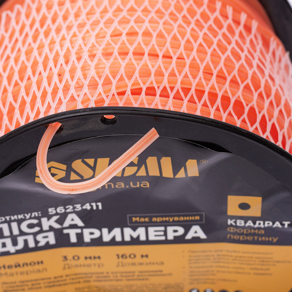 Волосінь для тримера армований квадрат Ø 3.0 мм 160 м котушка SIGMA (5623411) Київ - фото 4