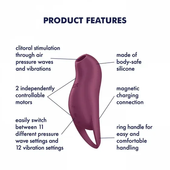 Вакуумний кліторальний стимулятор із вібрацією Satisfyer Pocket Pro 1 Purple Львів