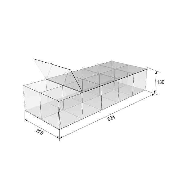 Коробка акрилова EKOSTAR 624х255х130 з кришкою Київ