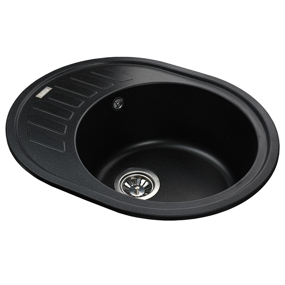 Гранітна мийка Globus Lux ARNO чорний металік 620х500мм-А0001 Тернопіль - фото 2