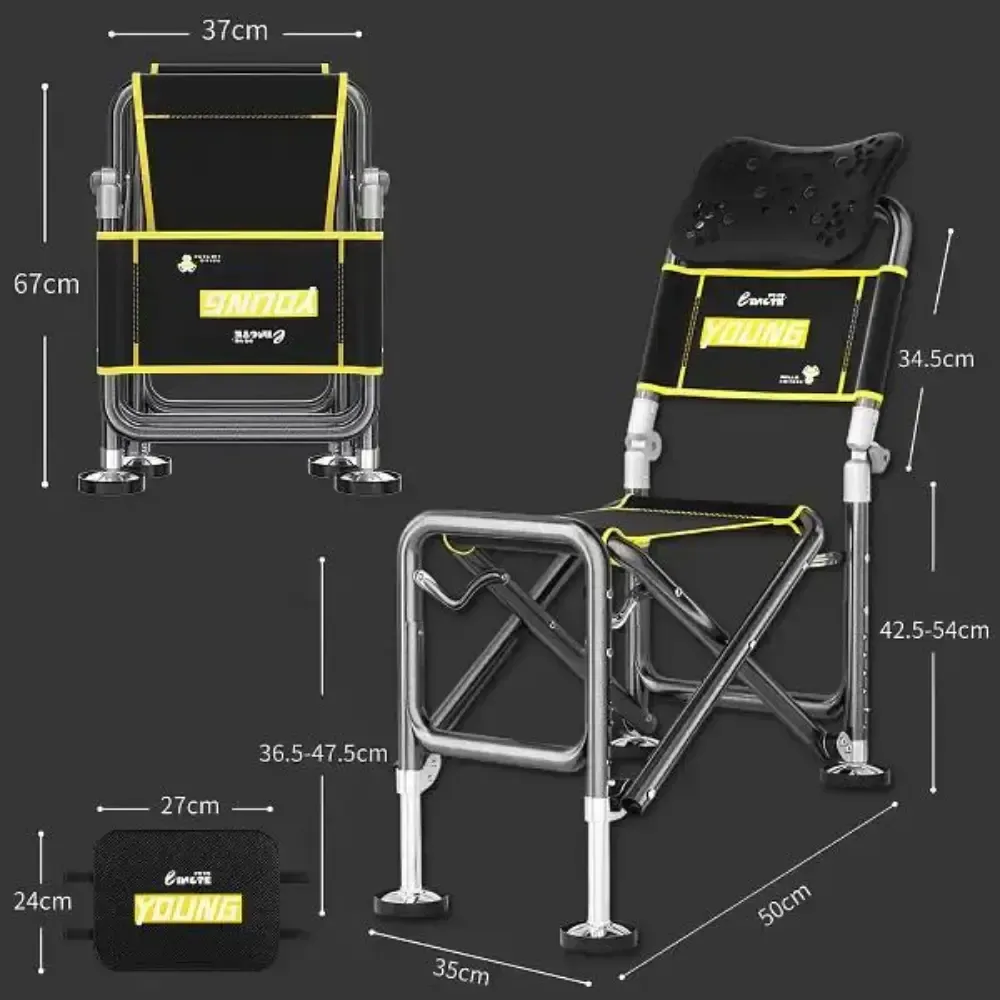 Складной телескопический стул до 150 кг, ven-1252 / Стул для рыбака / Складное кресло Коломия - фото 4