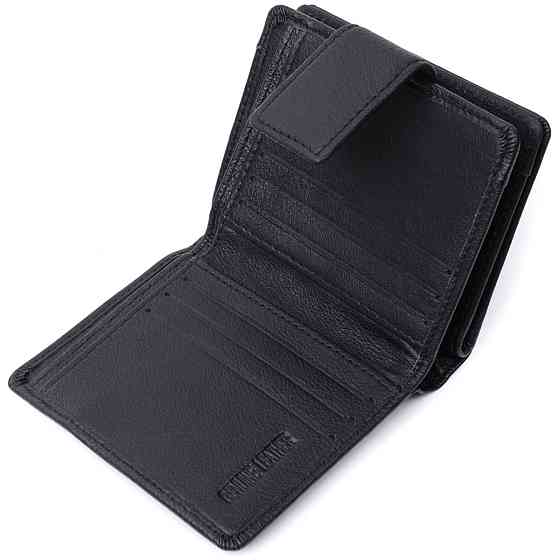 Жіночий гаманець з монетницею та блоком для пропусків із натуральної шкіри ST Leather 22713 Чорний Київ