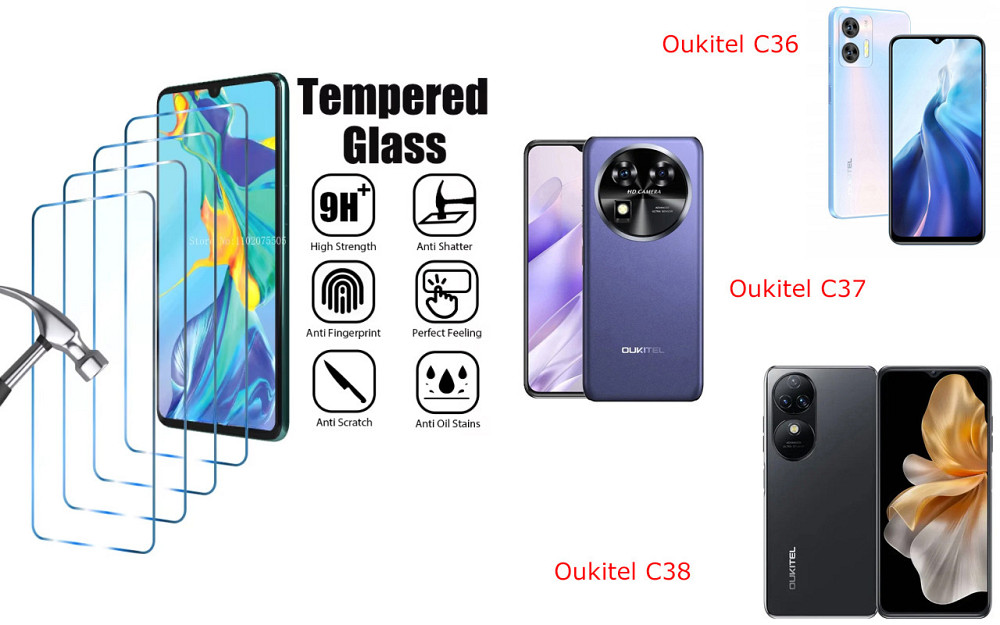 Захисне скло ArmorGlass для Oukitel C36, Oukitel C37, Oukitel C38 – стійке до подряпин та ударів Київ - фото 1