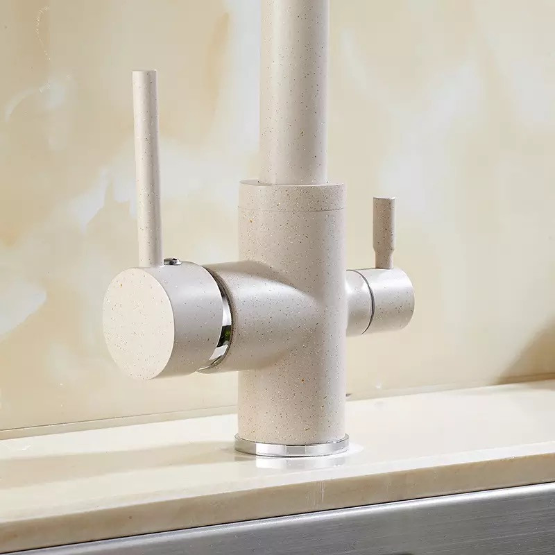 Змішувач для кухні WanFan , для гарячої і холодної води, 2 види подачі води матовий Бежевий Кам'янець-Подільський - фото 3