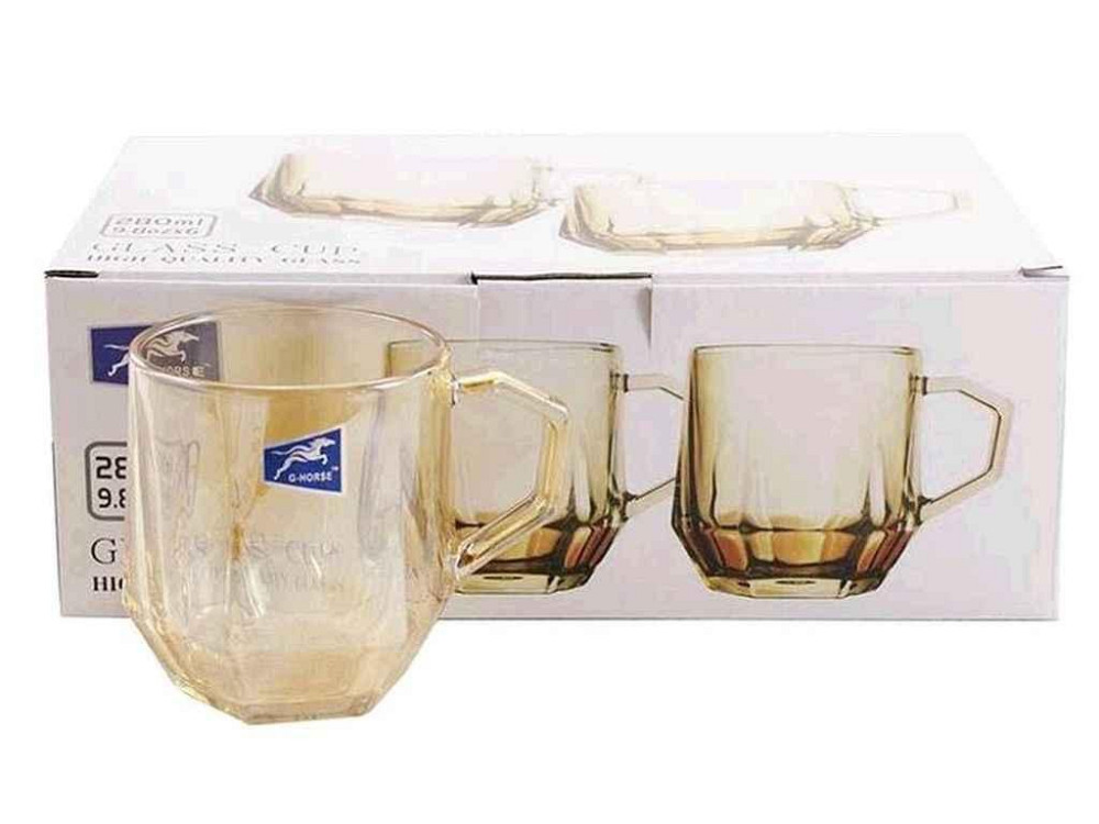 Набір чашок 6шт 280мл GLASS CUP BMZB00 ТМ G-HORSE Київ - фото 1