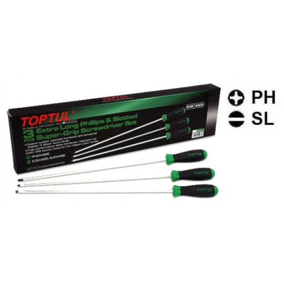 Набір викруток Toptul довгих 3шт. (PH2x400, SL5, 5x400, SL6, 5x400) (GAAE0306) Вінниця - фото 1
