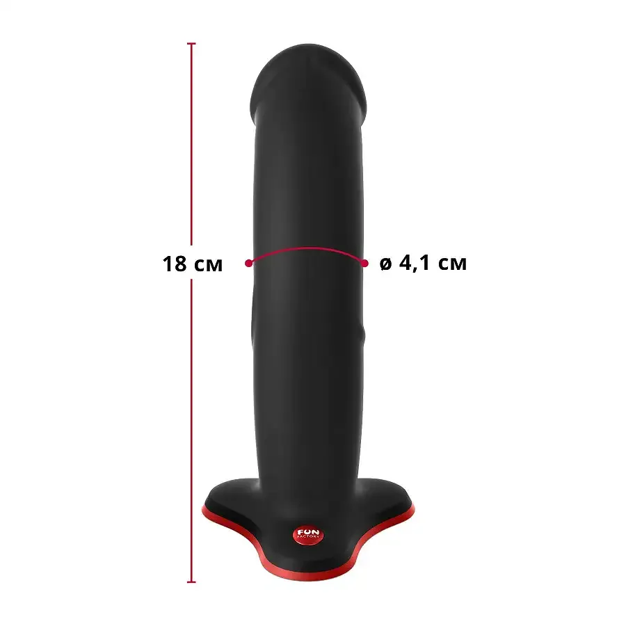 Фалоімітатор Fun Factory THE BOSS STUB, чорний, реалістична текстура, довжина 17,9 см, діаметр 4,1см Львов - изображение 2