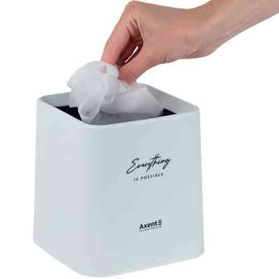 Кошик для паперів Axent Настільний контейнер для сміття, квадратний, білий (2132-21-A) Вінниця