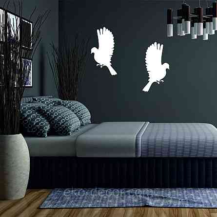 Декоративное настенное Панно «Птичка» Декор на стену(цена за 1шт) 20*10 см, Белый Киев