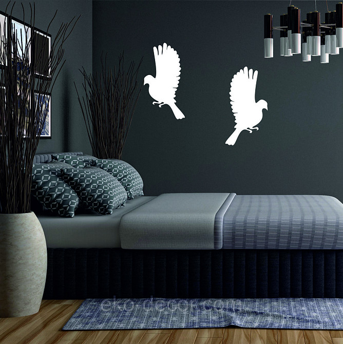 Декоративное настенное Панно «Птичка» Декор на стену(цена за 1шт) 20*10 см, Белый Киев - изображение 5