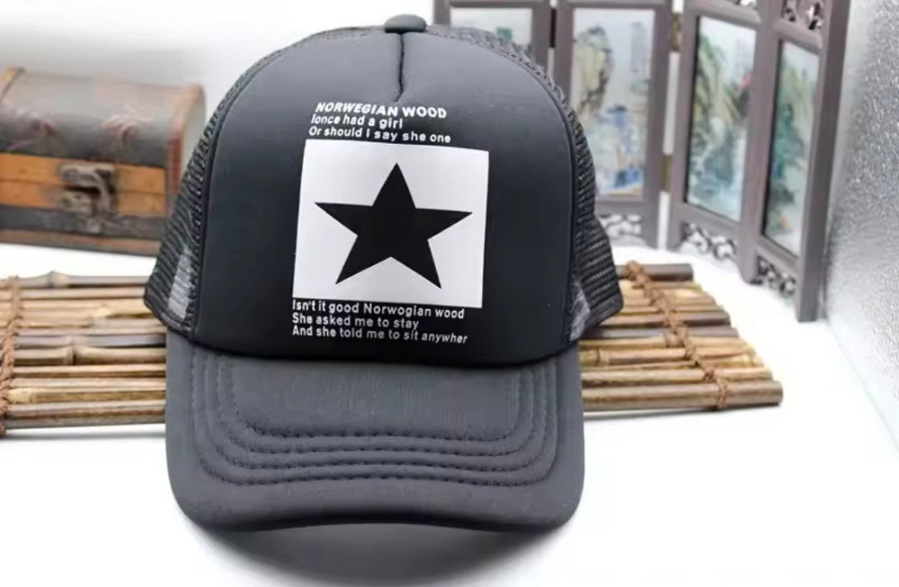 Летняя бейсболка в сеточку с принтом звезда для мужчин и женщин 54-60 черный с белым Киев - изображение 1