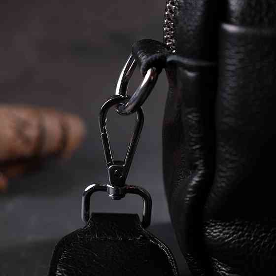 Жіноча сумка з натуральної м'якої шкіри Vintage 22436 Чорна Київ