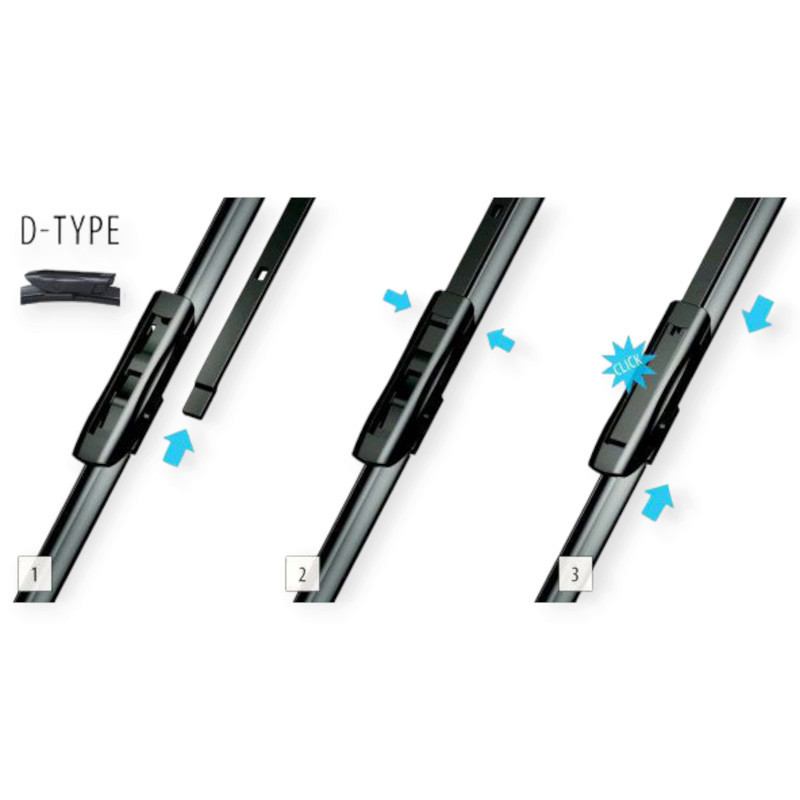 Щітки oximo модельні безкаркасні (к-т 2шт) d-type 650 + 550 мм двірника Мукачево - фото 3