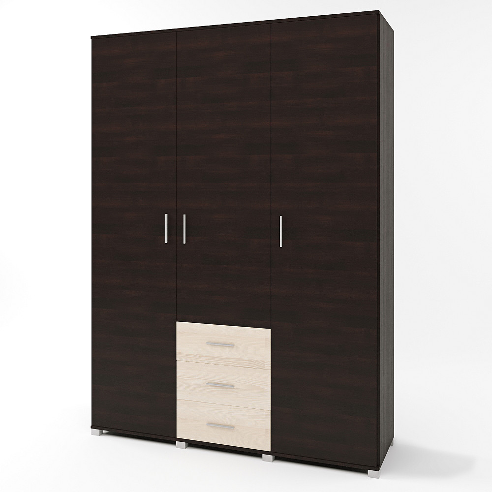 Шкаф распашной большой Эверест Бриз ШП-5 венге + дуб молочный (DTM-2289) Львов - изображение 1