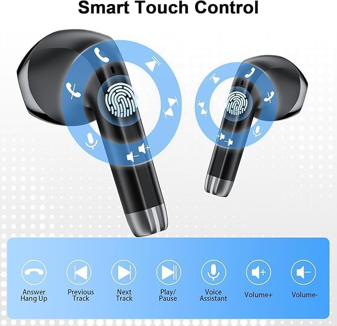 Беспроводные Bluetooth-наушники HOYFA W53 Bluetooth 5.4, ENC, Hi-Fi, до 50 ч, LED-дисплей, IPX7, Type-C, черные Киев - изображение 9