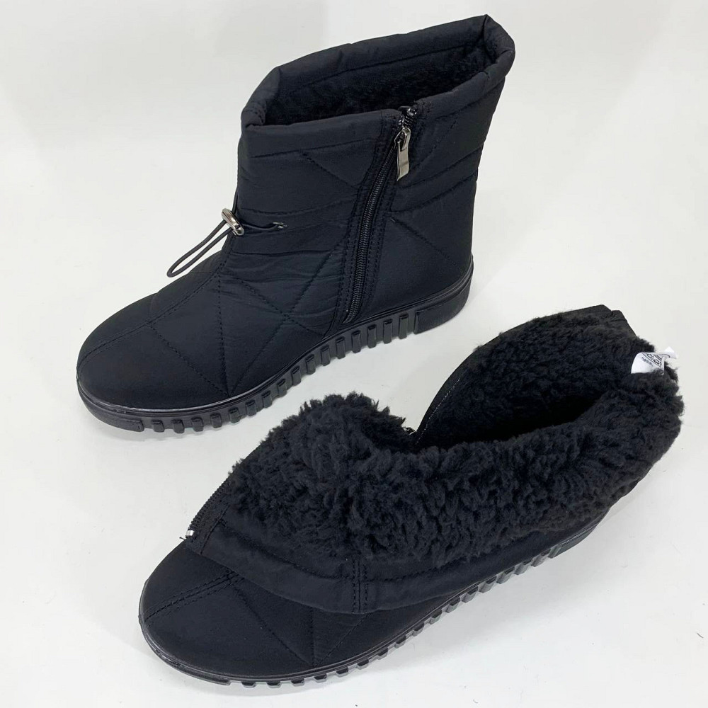 Дачні жіночі калоші, Утеплені хутром бурки, Жіночі чорні зимові калоші валянки бурки HZ-17 Львів - фото 7
