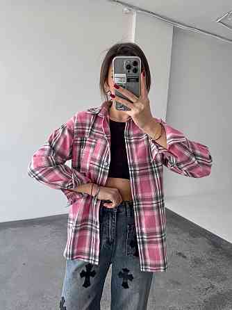 Жіноча картата сорочка (з накатом) 48-50, клітинка 35 Одеса