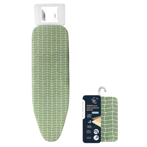 Чохол для прасувальної дошки 120*40см чотирикутники на зеленому Виланд Житомир