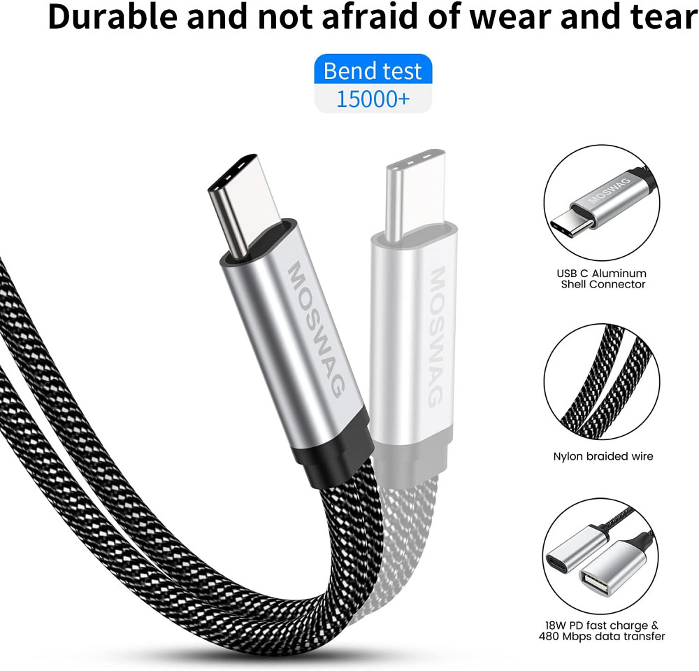 Перехідник Moswag USB 2.0 – Type C Луцьк - фото 3