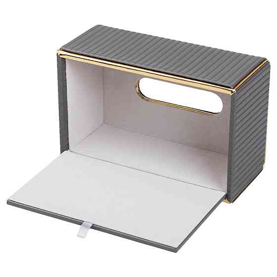 Yiwu Серветниця з еко шкіри 21.5х13х9 см органайзер для кафе і ресторанів Сірий HP-3-203G Коломыя