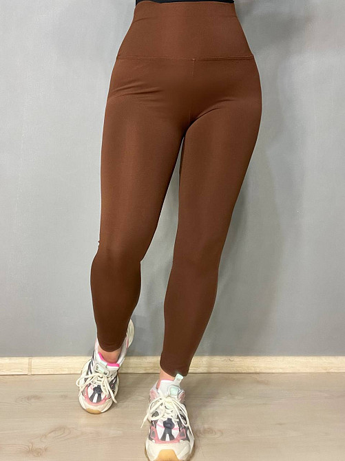 Лосини жіночі Oysho 101 NanoFit з широким поясом тонкі коричневі, коричневий, XL Київ - фото 10