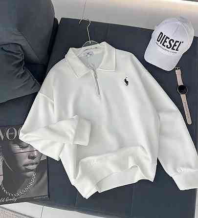 Жіночий повсякденний оверсайз світшот на блискавці з коміром двонитка Одеса