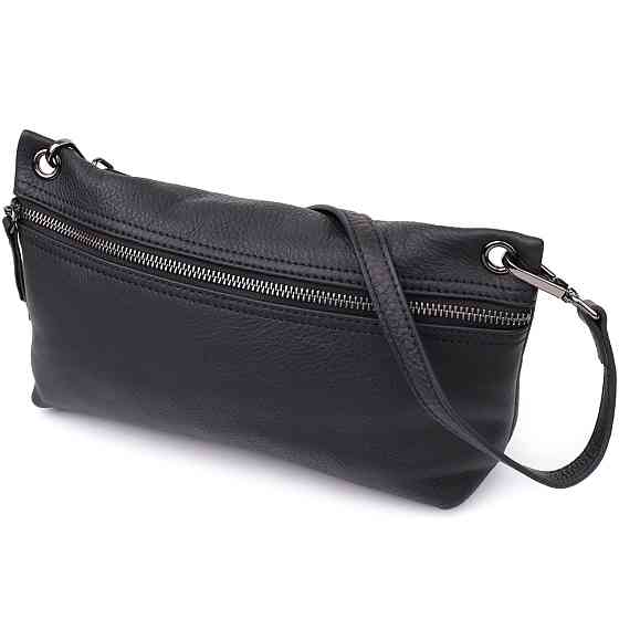 Модная женская сумка на плечо из натуральной кожи Vintage 23004 Черный Киев