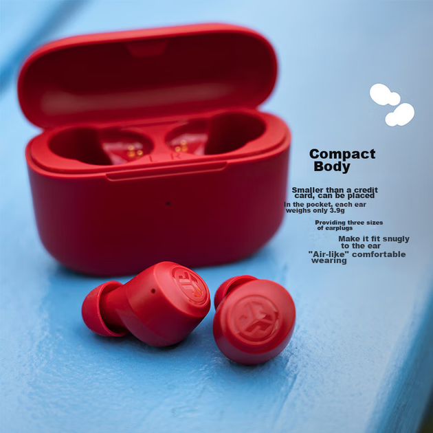 Беспроводные наушники JLab GO Air POP+ TWS, Bluetooth 5.3, 35+ ч, EQ3, Dual Connect, IPX4, USB-C, Pink-Red Киев - изображение 5