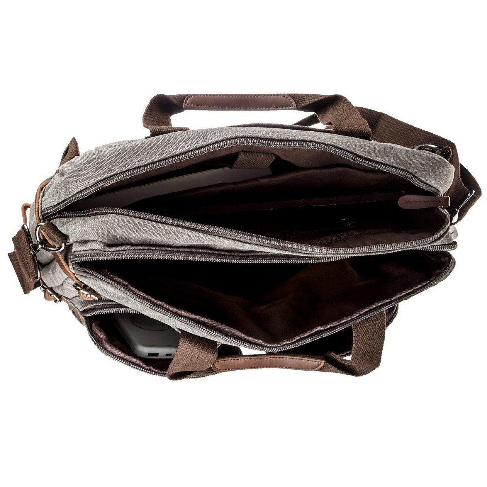 Сумка-трансоформер текстильна велика Vintage 20151 Сіра Київ - фото 6