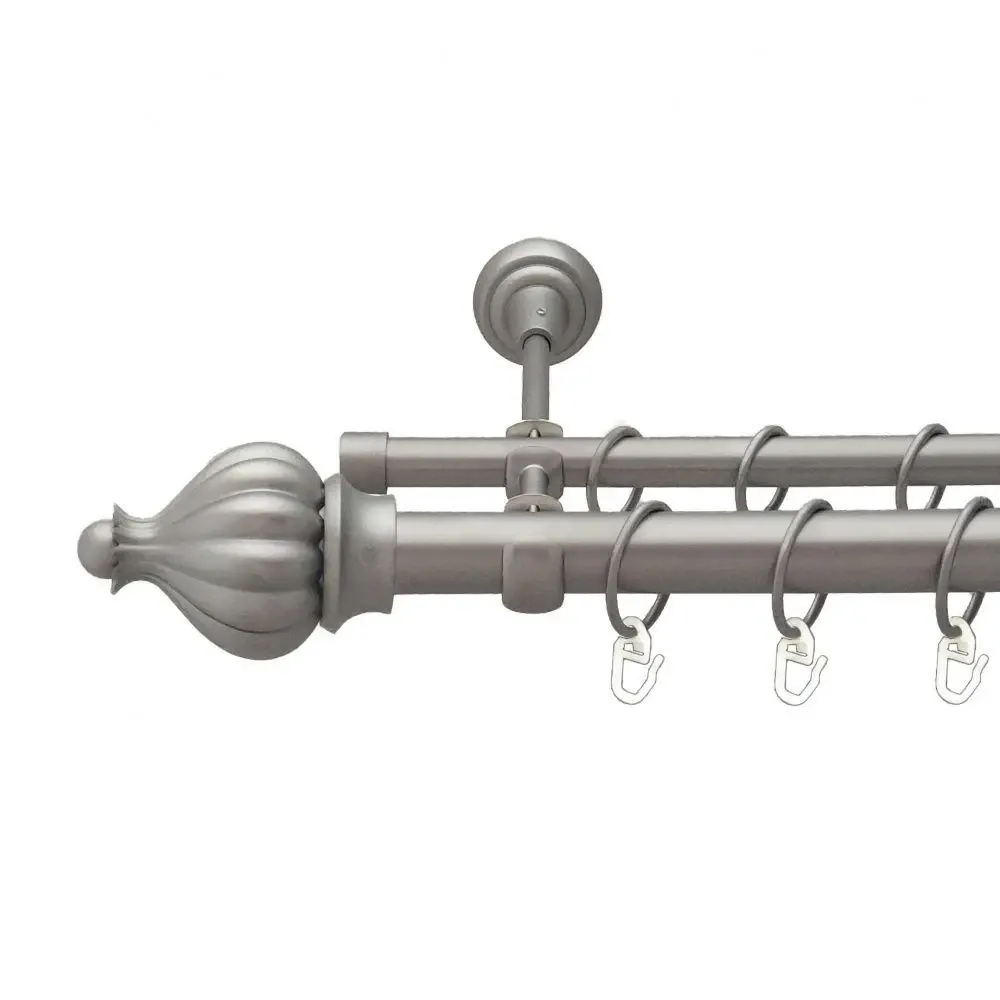 Карниз Orvit Таджа металевий дворядний відкритий гладка труба кільце металеве Сатин 25\16 мм 300 см (6353206) Львів - фото 1