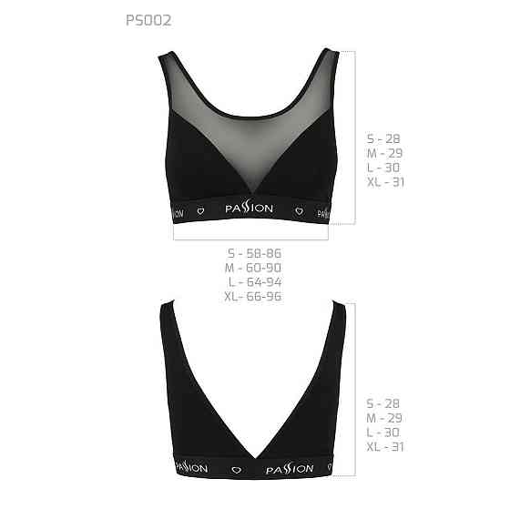 Топ з прозорою вставкою Passion PS002 TOP XL, black Sex Aura Київ