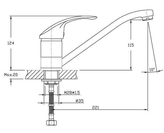 Змішувач для кухні Haiba FABIO 555   ( HB0105 ) 22066 Харьков