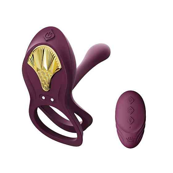 Смарт-эрекционное кольцо Zalo - BAYEK Velvet Purple, двойное с вводимой частью, пульт ДУ Sex Aura Киев