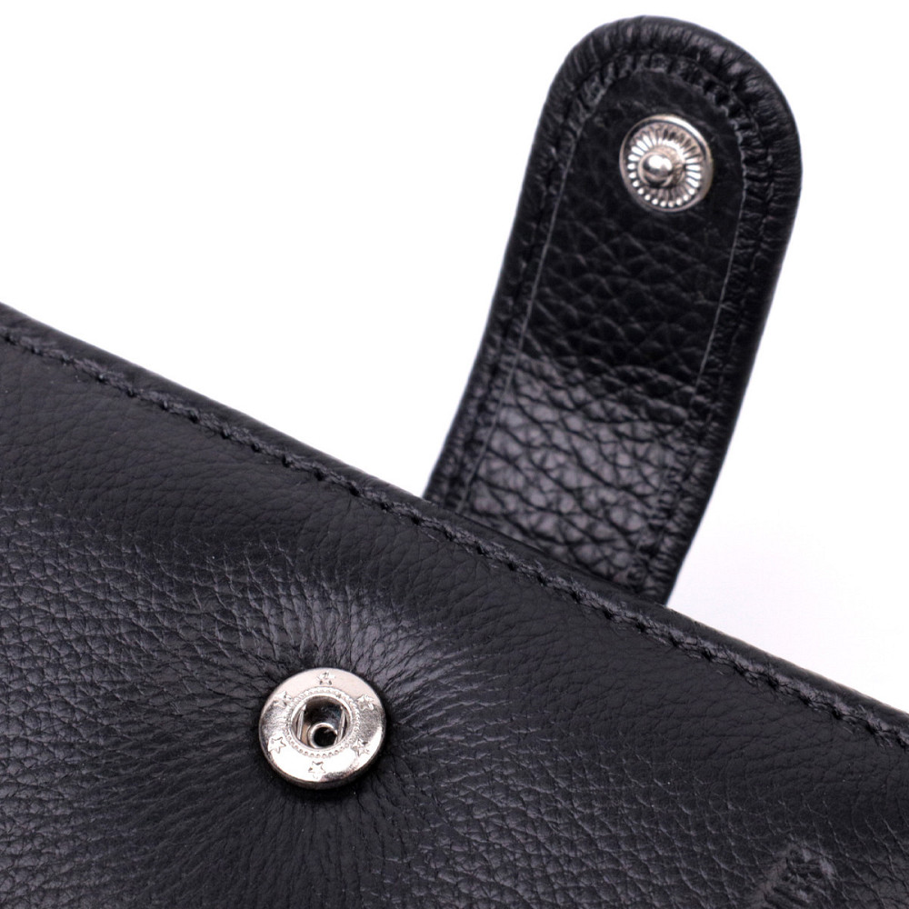 Мужской бумажник среднего размера из натуральной кожи ST Leather 22444 Черный Киев - изображение 9