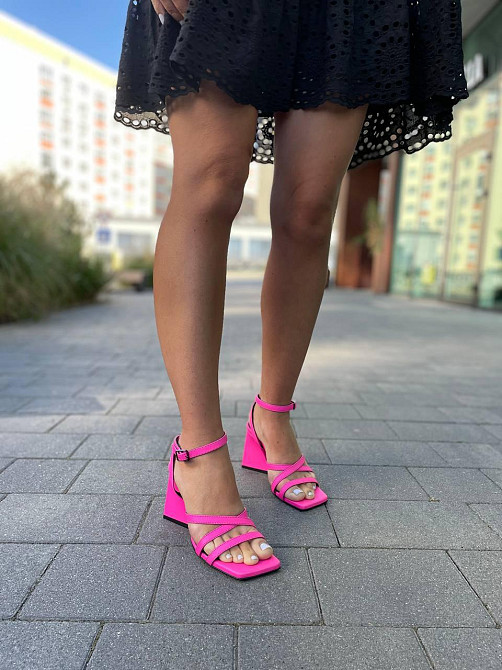 LIRIO Босоніжки жіночі неонові рожеві шкіряні LIRIO L0282/8073-СТ-46 літні / Босоніжки на підбо Коломия - фото 6