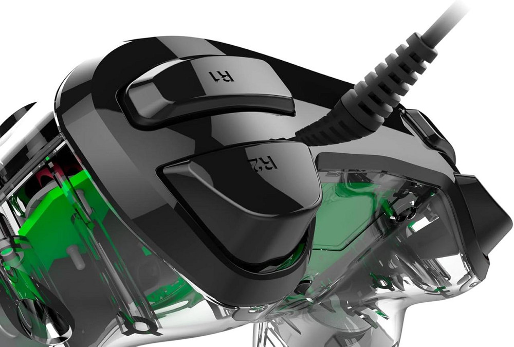 Проводной контроллер Nacon Compact для PS4, прозрачно-зеленый геймпад с LED подсветкой, вибрацией, джойстик Киев - изображение 5