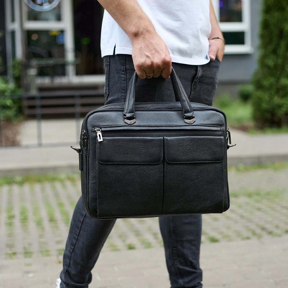 Мужская кожаная деловая сумка портфель для вещей и документов Tiding Bag Горизонтальная кожаная мужская сумка Киев - изображение 4