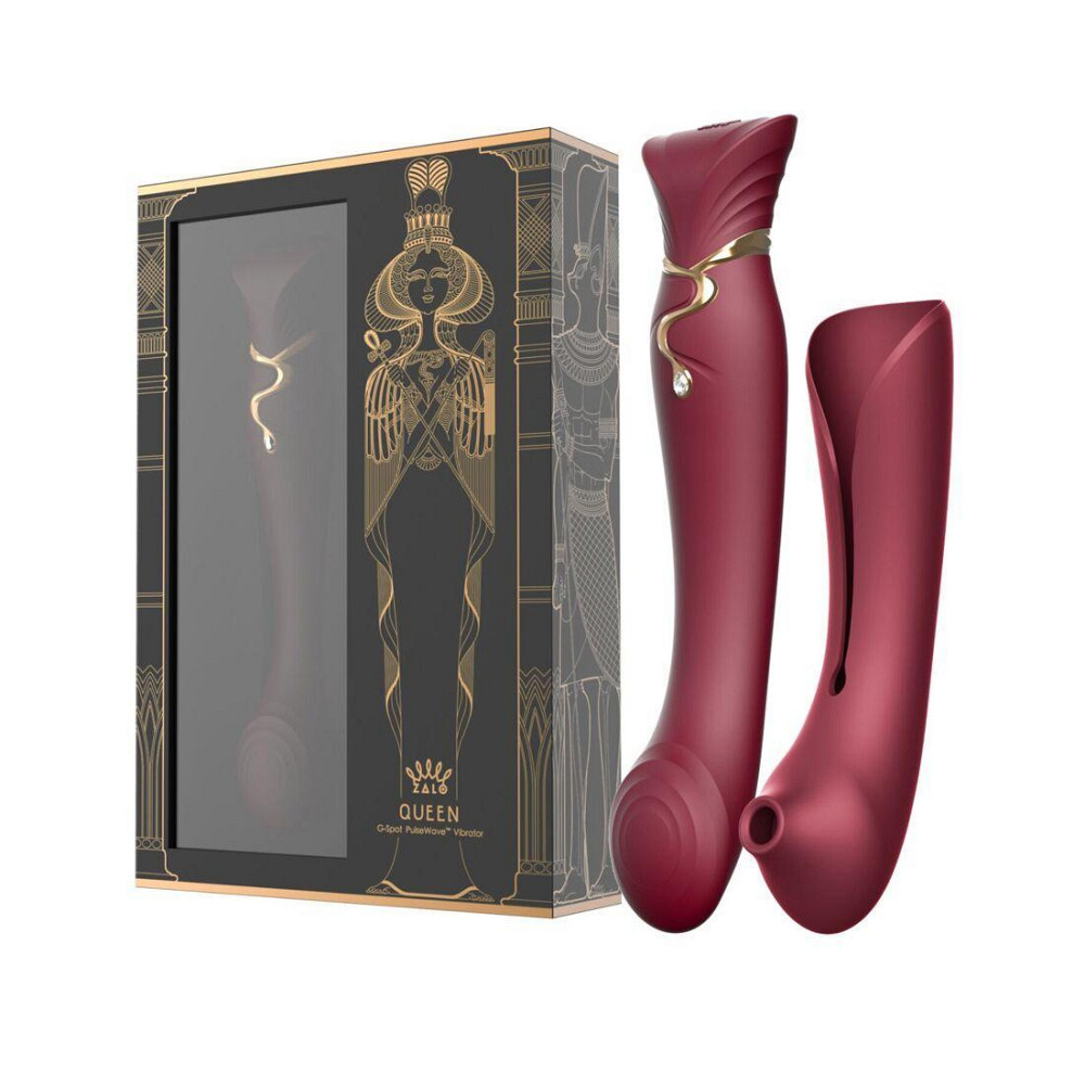 Смартвибратор 3в1 Zalo — Queen Wine Red, пульсирующая жемчужина и вакуум, кристалл Swarovski Sex Aura Киев - изображение 10