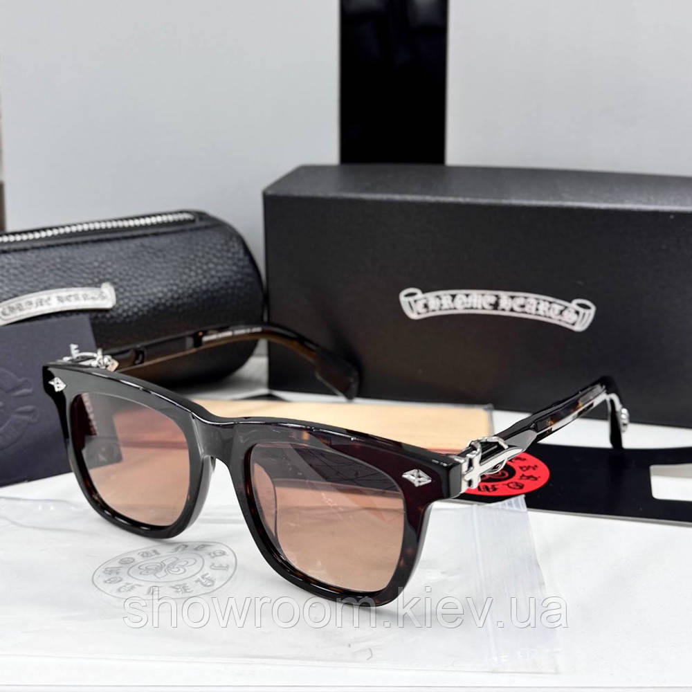 Мужские солнцезащитные очки Chrome Hearts 8251 brown Lux Киев - изображение 1