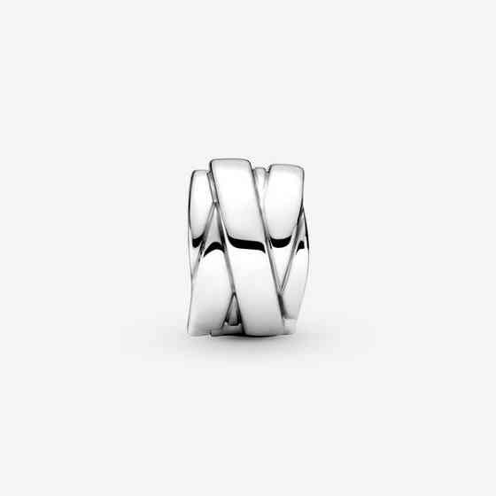 Серебряный шарм Пандора Polished Ribbons ClipMasterSem Киев