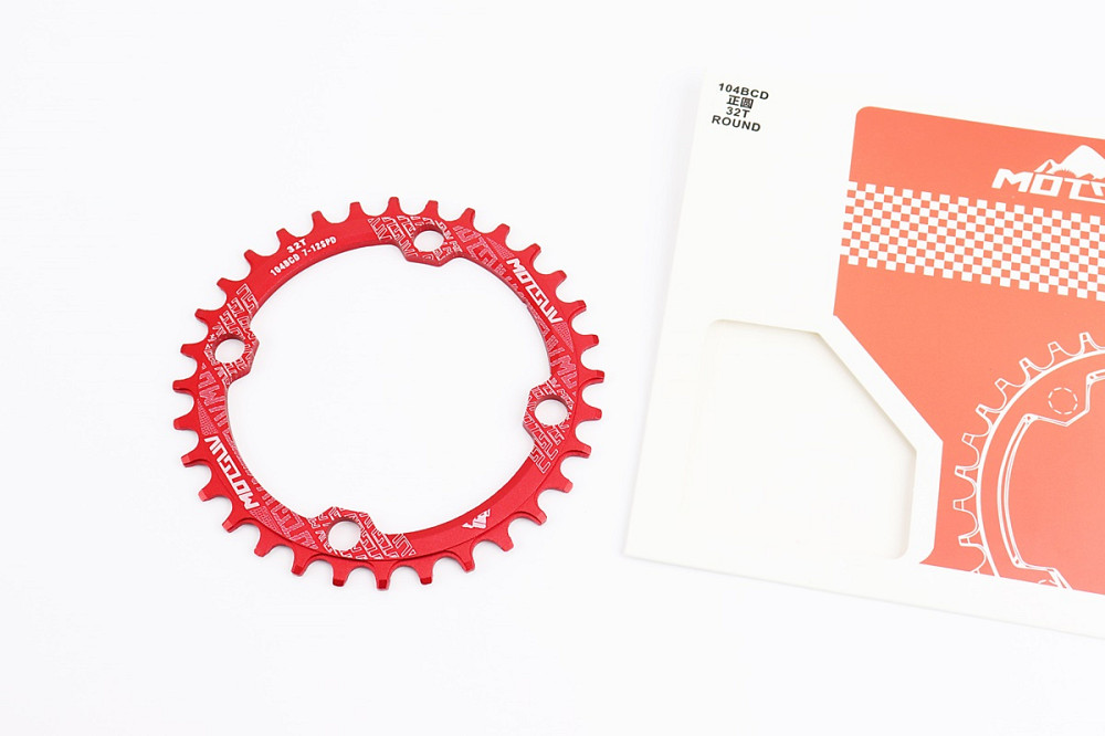 Зірка передня MTB Narrow Wide 32Т (BCD:104мм), алюмінієва, червона Київ - фото 1