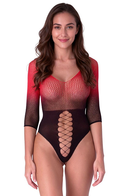 Боді Passion BS118 black/red Sex Aura Київ - фото 1