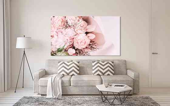 Картина холст в гостиную / спальню  Ніжні квіти   MLP_296 40x80 см Киев